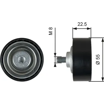 Vratná/vodicí kladka, klínový žebrový řemen GATES T36767