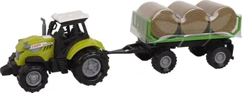 Sparkys Farm Service 21H-9P traktor s valníkem a balíky slámy černý/zelený