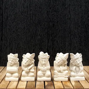 Soška kámen Musician Set 11 cm bílá