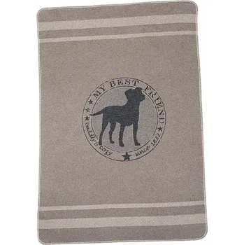 Pelíšek pro psa DF David Fussenegger Bavlněná deka DF pro psy BEST FRIEND tm. šedá 70 x 90 cm