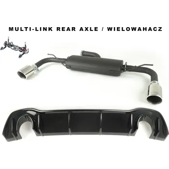 Výfuková trubka ULTER SPORT Sportovní výfuk VOLKSWAGEN GOLF VIII 2019-, 2x duplex koncovka kulatá 100mm Vyberte motor: 1.5 TSI 110kW HATCHBACK_1