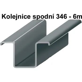 Vchodové dveře Pozinkovaná spodní kolejnice 6 m 346Z pro závěsná nebo skládací vrata