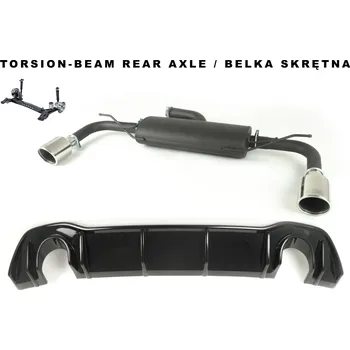 Výfuková trubka ULTER SPORT Sportovní výfuk VOLKSWAGEN GOLF VIII 2019-, 2x duplex koncovka kulatá 100mm Vyberte motor: 1,5 TSI 96kW HATCHBACK_1