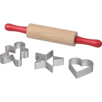 Dětská kuchyňka Nádobí dětské - Váleček dřevěný s vykrajovátky (Ikea)