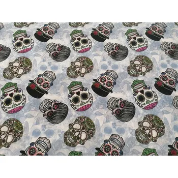 BYTEMA dekorační látka SKULL voodoo šíře 140 cm