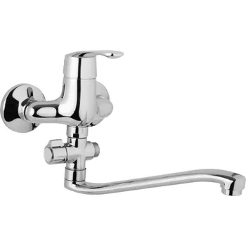 Vodovodní baterie JB Sanitary L10 32 20 Hela, Vanová nástěnná baterie, 100mm, ramínko S 250 mm s otočným přepínačem