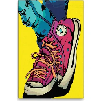 Dětské zboží Malování podle čísel - Růžové tenisky - 40x60 cm, bez dřevěného rámu - CZ výroba