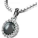 Dámský přívěsek černá perla 10931-B-FW-Black-ZIR délka řetízku 50cm