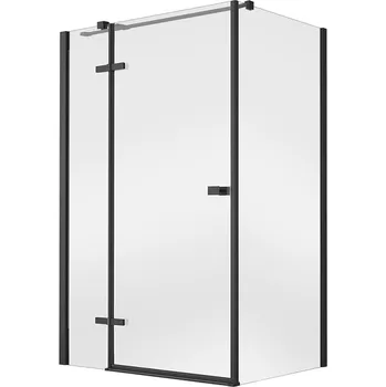 Besco Obdélníkový sprchový kout PIXA BLACK R 100x80 (100x90, 120x80, 120x90), výška 195 cm - bez vaničky Rozměry (cm): 100x80, Orientace: Levá