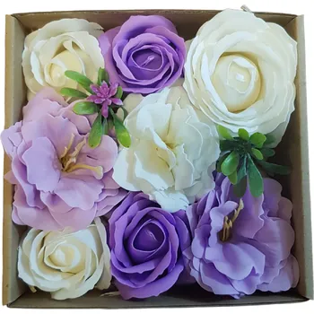 Mýdlo made by ANTEROS Dekorace Mýdlové květy Levandule mix v dárkovém boxu