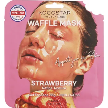 Pleťová maska Kocostar Waffle pleťová maska strawberry, 38 g
