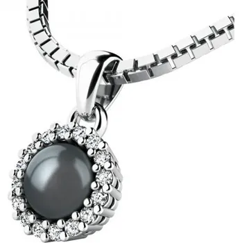 Přívěsek Dámský přívěsek černá perla 10931-B-FW-Black-ZIR bez řetízku
