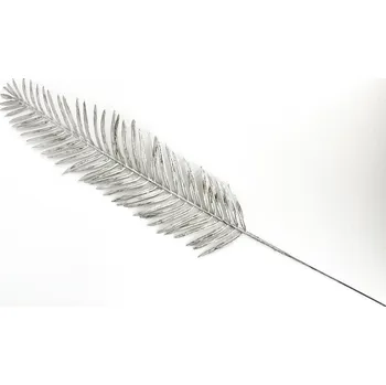 umělá květina Dekorační metalický list palma stříbrná 10 kusů