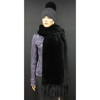 Šála Špongr Šála z králíka rexe S48 černá