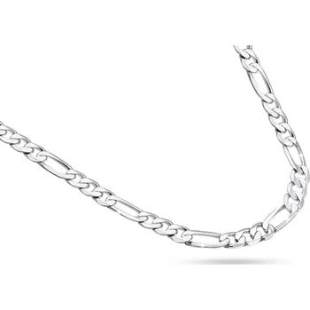 Řetízek biju Rhódiovaný řetízek Figaro - jemný, délka 45 cm / 4 mm
