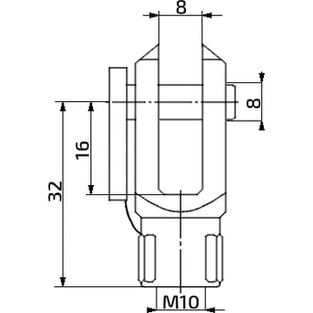 Příslušenství pro přívěs AL-KO Vidlice k plynové vzpěře 8x16, otvor 8mm, pro závit M10