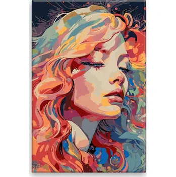 Malování podle čísel - Zamyšlená žena - 40x60 cm, bez dřevěného rámu - CZ výroba