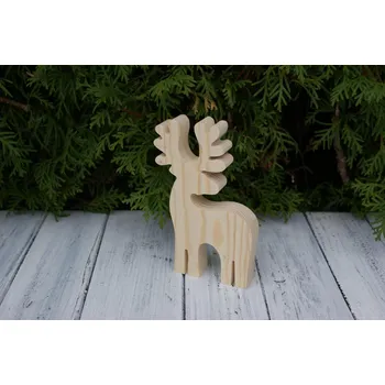 Vánoční dekorace Dřevěný sob – 15 cm