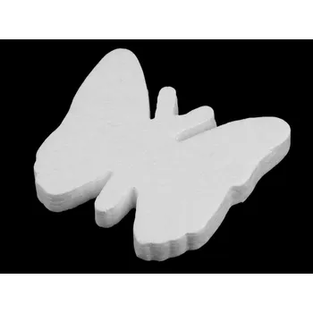 Motýl 12,5x13 cm polystyren, barva bílá