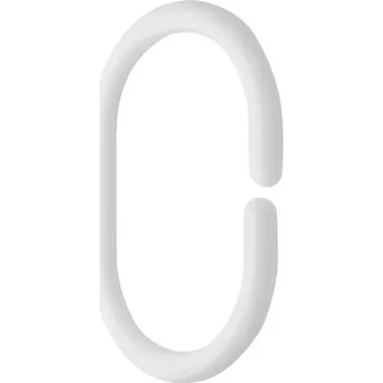 BISK Erga, kroužky na závěs 12 ks, plast, bílá, ERG-91202