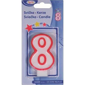 Svíčka Svíčka 8, číslová, 75mm, 1ks