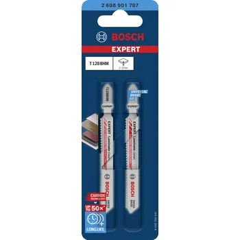 Pilový plátek 2x Pilový plátek (list) na laminát pro přímočaré - kmitací pily Bosch EXPERT Laminate Clean T128BHM - 100mm (2608901707)