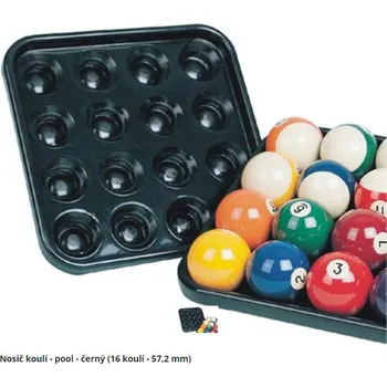 Kulečníková koule Dybior Nosič koulí - pool - černý (16 koulí - 57,2 mm)