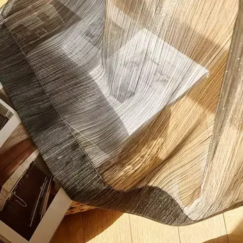 Záclona Lehce průsvitné záclony pro moderní obývák - Šedá,500x250cm,Na žabky