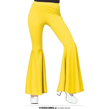 Karnevalový kostým Guirca Žluté dámské elastické zvonové kalhoty Velikost: 42 – 44 (L)