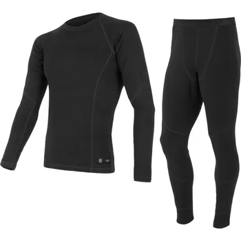 EGLOO Merino EGLOO DF MERINO Hike&Ski BaseSet pánské triko dl.rukáv+spodky,černá Velikost: S