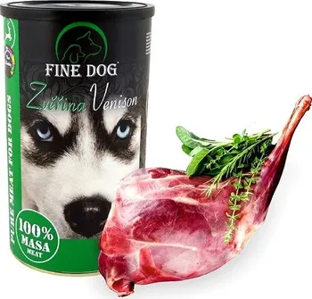 Krmivo pro psa FINE DOG Konzerva pro dospělé psy bez obilovin 100 % masa zvěřina 1,2 kg