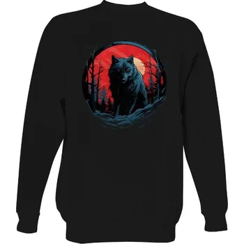 Pánská mikina Mikina bez kapuce Unisex s potiskem Vlk pánské