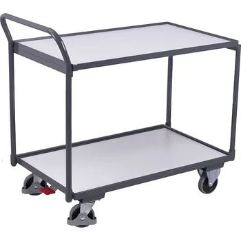 Variofit Antistatický policový vozík s madlem, 3 police (98 x 60 cm), Variofit, do 250 kg