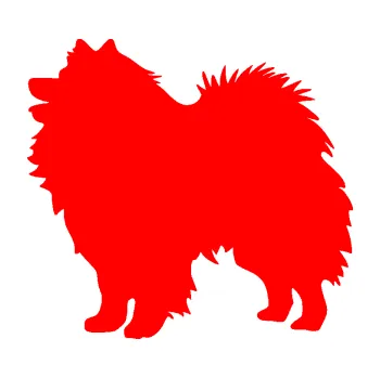 Polep vozidla SAMOLEPKA Pes 192 levá německý špic (74 - Fluorescentní červená) NA AUTO, NÁLEPKA, FÓLIE, POLEP, TUNING, VLASTNÍ TEXT, TISK, AUTOSAMOLEPKY.cz, POLEPY, OBRÁZEK, LOGO, SAMOLEPKY