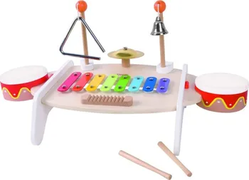Hudební nástroj pro děti Classic World Dřevěný stolek s hudebními nástroji 9 ks