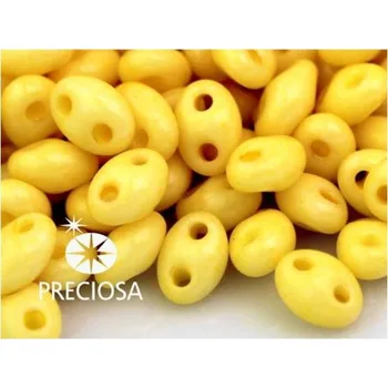 Dětské navlékací korálky Korálky/rokajl TWIN (dvoudírkový) - žlutá > 2,5x5 mm (10g)