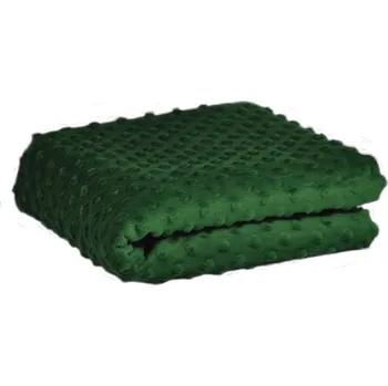 Látka mikroplyš Minky 380 Puntík, barva Tm. Zelená