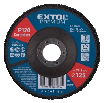 Brusný kotouč Extol Premium kotouč lamelový šikmý korundový, O125mm, P120 8803476