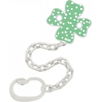 dudlíky Řetízek na dudlík s klipem NUK zelená