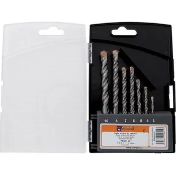 Vrták NÁSTROJE CZ Sada vrtáků do betonu 7-dílná 3,4,5,6,7,8,10mm PROFI 3D - SVB510-7P