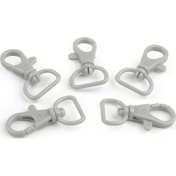 Plastová karabina průvlek 17 mm, barva 7 šedá světlá