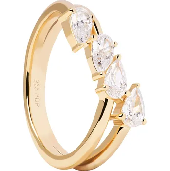 Prsten PDPAOLA Blyštivý pozlacený prsten se zirkony Terra Essentials AN01-861 48 mm + 2 měsíce na vrácení zboží