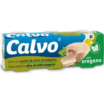 konzervovaná ryba Calvo Tuňák v olivovém oleji s oregánem 3×80g 3×80g