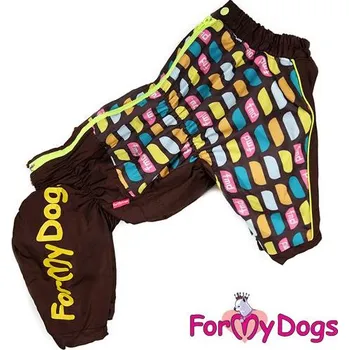 Obleček pro psa FOR MY DOGS Zimní Overal Hnědý s potiskem Velikost: A1