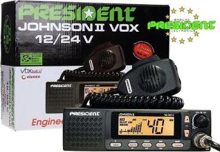 Vysílačka (radiostanice) CB PRESIDENT JOHNSON II ASC AM/FM 12/24V VOX 20980