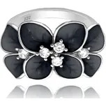 Dámský černý stříbrný prsten se zirkony JMAS5034BR