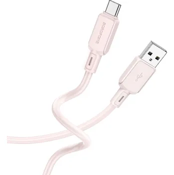 Borofone kabel BX94 Crystal color - USB na Typ C - 3A 1 metr světle růžový