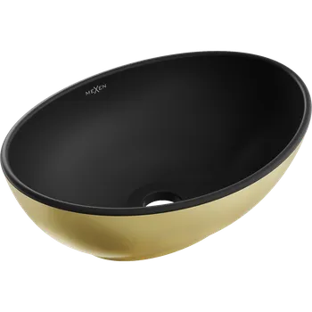 Mexen Elza umyvadlo na desku 40 x 33 cm, černá matná/zlatá - 21014026 Koupelnové umyvadla