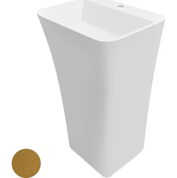 Umyvadlo Besco Volně stojící umyvadlo z litého mramoru Assos S-Line Glam Z UM VS-OPB 52x41x84 cm, s otvorem pro baterii