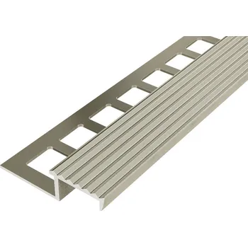 Stavební profil SP19/1 schodová lišta s protiskluzem Z, hliník elox titan, 10 mm, 2,5 m